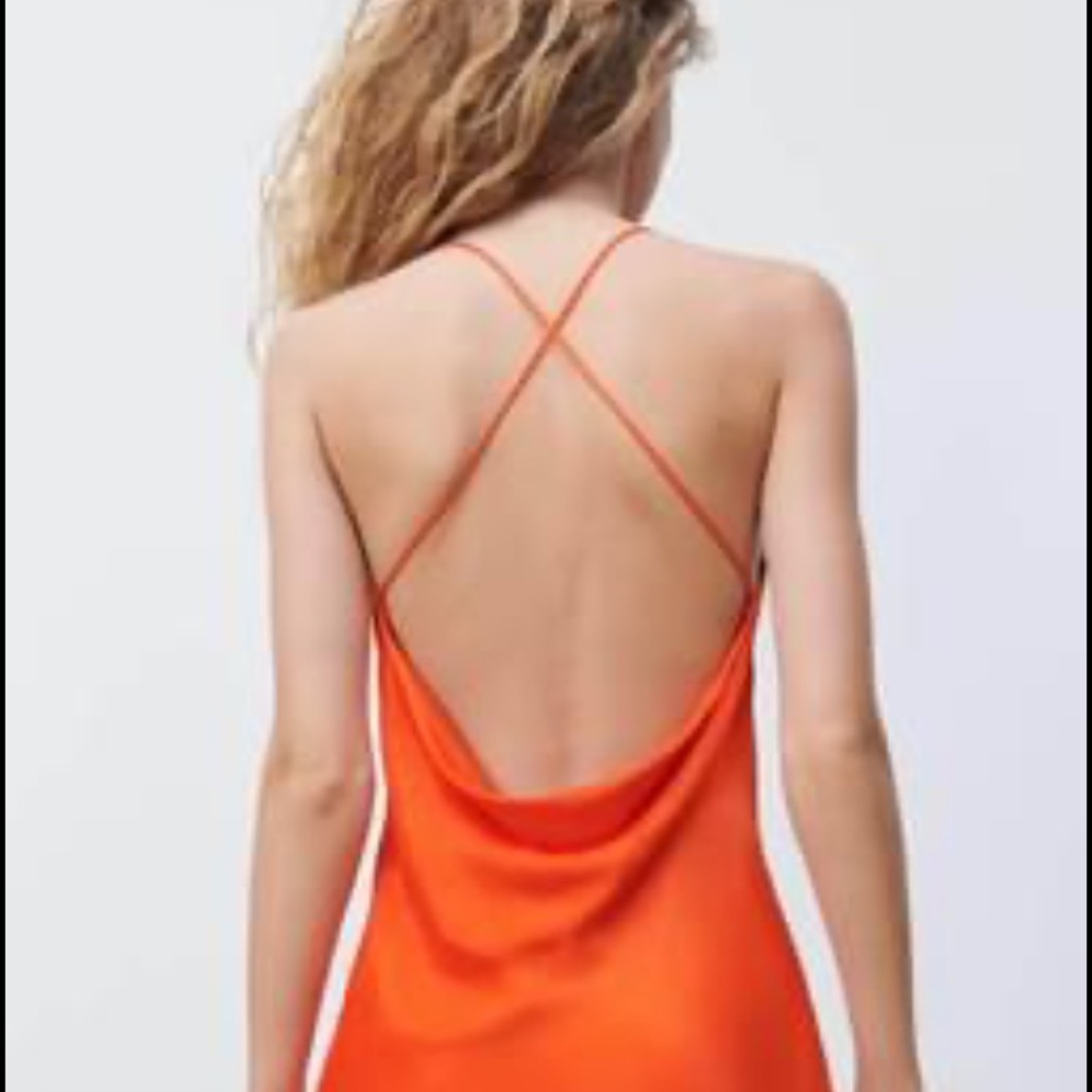 Zara satin red dress